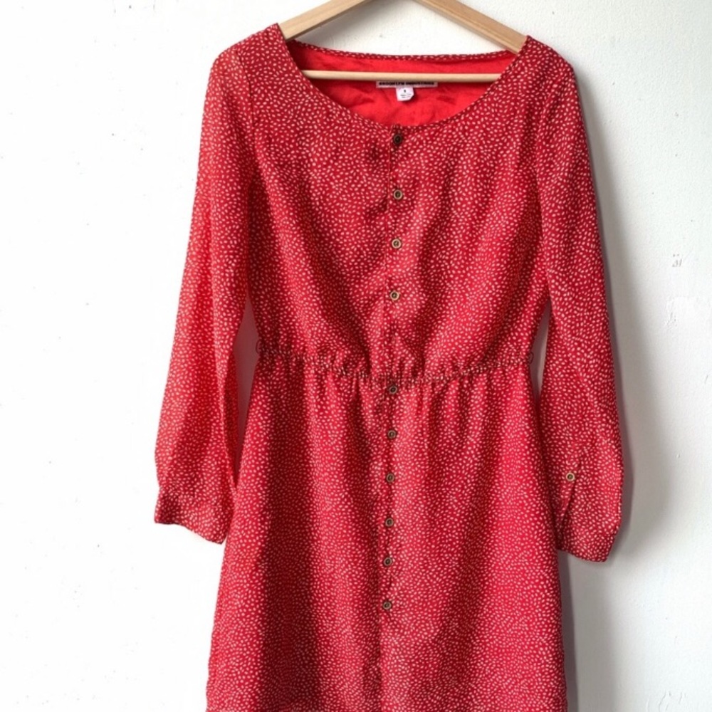 Brooklyn industries Redwith white patterning dress